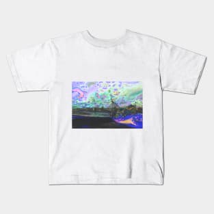 Bay with shipwreck in Galway in Ireland Kids T-Shirt